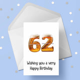 62nd Birthday Beer Numbers Edible Icing Cake Topper or Ribbon
