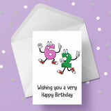 62nd Birthday Card with Funny Cartoon Numbers