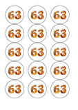 63rd Birthday Beer Numbers Edible Icing Cake Topper or Ribbon
