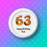 63rd Birthday Beer Numbers Edible Icing Cake Topper or Ribbon