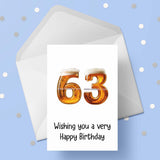 63rd Birthday Beer Numbers Edible Icing Cake Topper or Ribbon