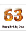 63rd Birthday Beer Numbers Edible Icing Cake Topper or Ribbon