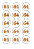 64th Birthday Beer Numbers Edible Icing Cake Topper or Ribbon