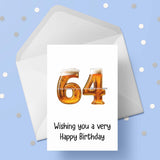 64th Birthday Beer Numbers Edible Icing Cake Topper or Ribbon