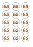 65th Birthday Beer Numbers Edible Icing Cake Topper or Ribbon
