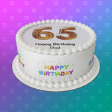65th Birthday Beer Numbers Edible Icing Cake Topper or Ribbon