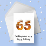 65th Birthday Beer Numbers Edible Icing Cake Topper or Ribbon