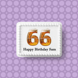 66th Birthday Beer Numbers Edible Icing Cake Topper or Ribbon
