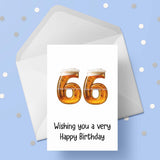 66th Birthday Beer Numbers Edible Icing Cake Topper or Ribbon