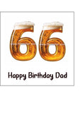 66th Birthday Beer Numbers Edible Icing Cake Topper or Ribbon