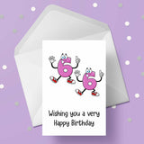 66th Birthday Card with Funny Cartoon Numbers