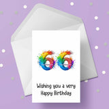 66th Birthday Card with Rainbow Numbers