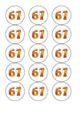 67th Birthday Beer Numbers Edible Icing Cake Topper or Ribbon