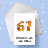 67th Birthday Beer Numbers Edible Icing Cake Topper or Ribbon