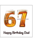 67th Birthday Beer Numbers Edible Icing Cake Topper or Ribbon