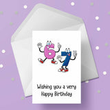 67th Birthday Card with Funny Cartoon Numbers