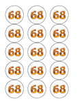 68th Birthday Beer Numbers Edible Icing Cake Topper or Ribbon