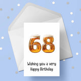 68th Birthday Beer Numbers Edible Icing Cake Topper or Ribbon
