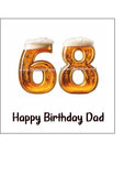 68th Birthday Beer Numbers Edible Icing Cake Topper or Ribbon