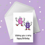 68th Birthday Card with Funny Cartoon Numbers