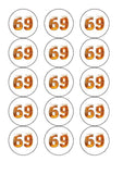 69th Birthday Beer Numbers Edible Icing Cake Topper or Ribbon