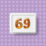 69th Birthday Beer Numbers Edible Icing Cake Topper or Ribbon