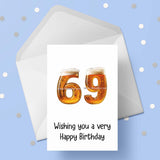 69th Birthday Beer Numbers Edible Icing Cake Topper or Ribbon