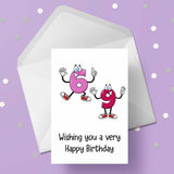 69th Birthday Card with Funny Cartoon Numbers
