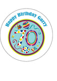 70th Birthday Edible Icing Cake Topper or Ribbon (05)