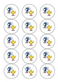 70th Birthday Funny Cartoon Numbers Edible Icing Cake Topper or Ribbon