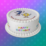 70th Birthday Funny Cartoon Numbers Edible Icing Cake Topper or Ribbon