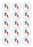 71st Birthday Funny Cartoon Numbers Edible Icing Cake Topper or Ribbon