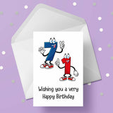 71st Birthday Funny Cartoon Numbers Edible Icing Cake Topper or Ribbon