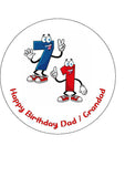 71st Birthday Funny Cartoon Numbers Edible Icing Cake Topper or Ribbon