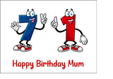 71st Birthday Funny Cartoon Numbers Edible Icing Cake Topper or Ribbon