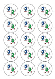 72nd Birthday Funny Cartoon Numbers Edible Icing Cake Topper or Ribbon