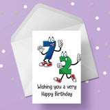 72nd Birthday Funny Cartoon Numbers Edible Icing Cake Topper or Ribbon