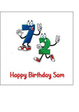72nd Birthday Funny Cartoon Numbers Edible Icing Cake Topper or Ribbon