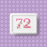 72nd Birthday Pretty Pink Flowers Edible Icing Cake Topper or Ribbon