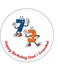 73rd Birthday Funny Cartoon Numbers Edible Icing Cake Topper or Ribbon