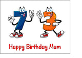 73rd Birthday Funny Cartoon Numbers Edible Icing Cake Topper or Ribbon