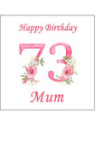 73rd Birthday Pretty Pink Flowers Edible Icing Cake Topper or Ribbon