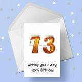 73rd Birthday Card with Beer Numbers
