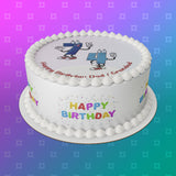 74th Birthday Funny Cartoon Numbers Edible Icing Cake Topper or Ribbon
