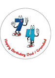 74th Birthday Funny Cartoon Numbers Edible Icing Cake Topper or Ribbon