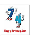 74th Birthday Funny Cartoon Numbers Edible Icing Cake Topper or Ribbon