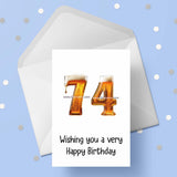 74th Birthday Card with Beer Numbers