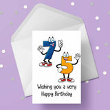 75th Birthday Funny Cartoon Numbers Edible Icing Cake Topper or Ribbon