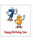 75th Birthday Funny Cartoon Numbers Edible Icing Cake Topper or Ribbon