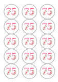 75th Birthday Flowers Edible Icing Cake Topper or Ribbon